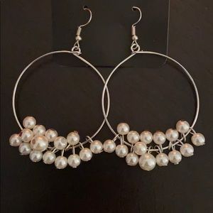 Pearl hoop earrings